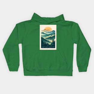 Great Smoky Mountains national park travel poster Kids Hoodie